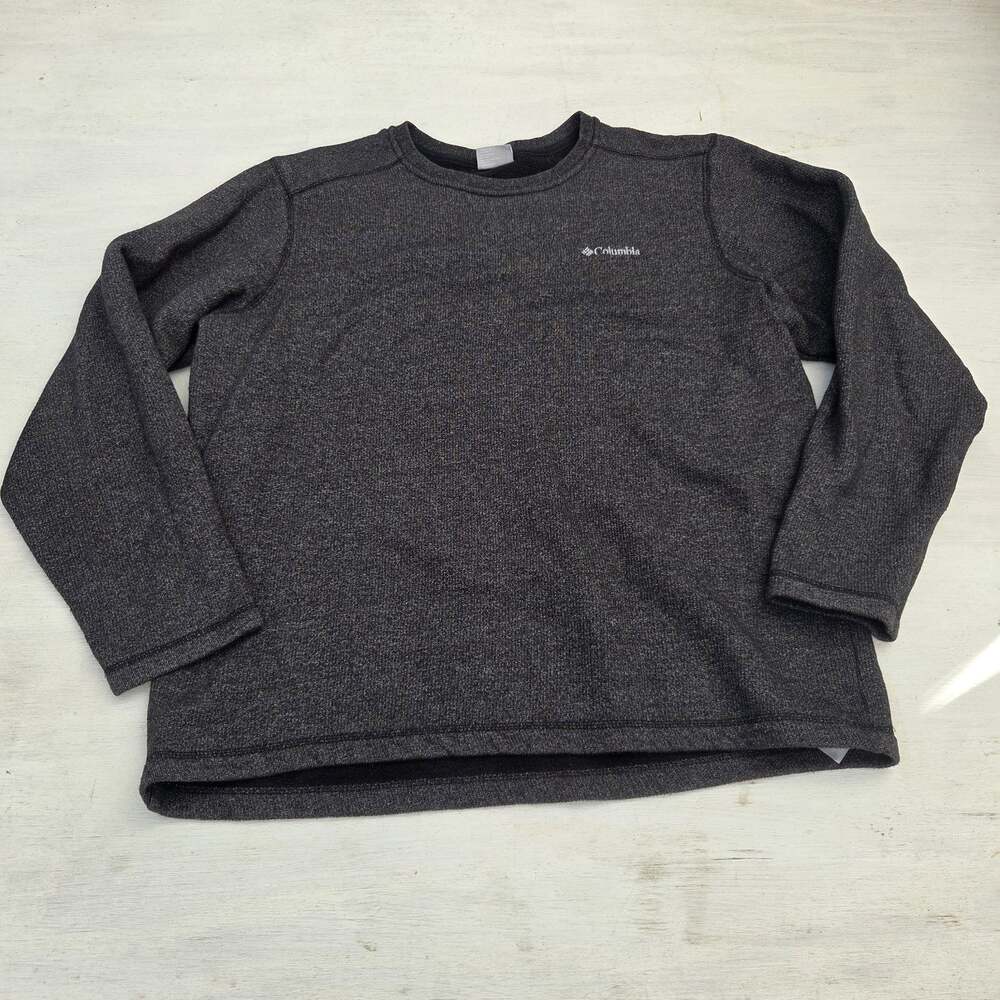 Columbia Mens Large Gray Knit Pullover Crew Neck Long Sleeve Sweater